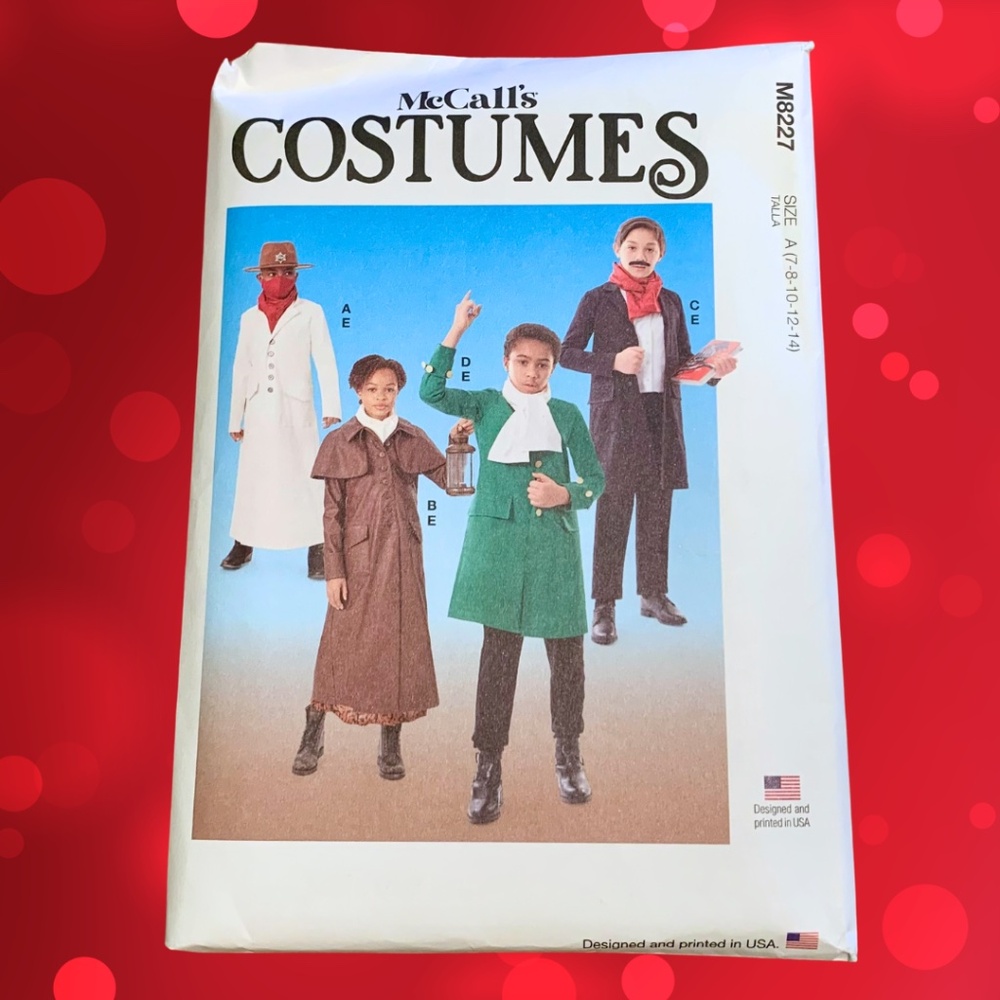 NEW McCalls M8227 Kid's Patriotic America 250 Cowboy Costume Pattern UNOPENED